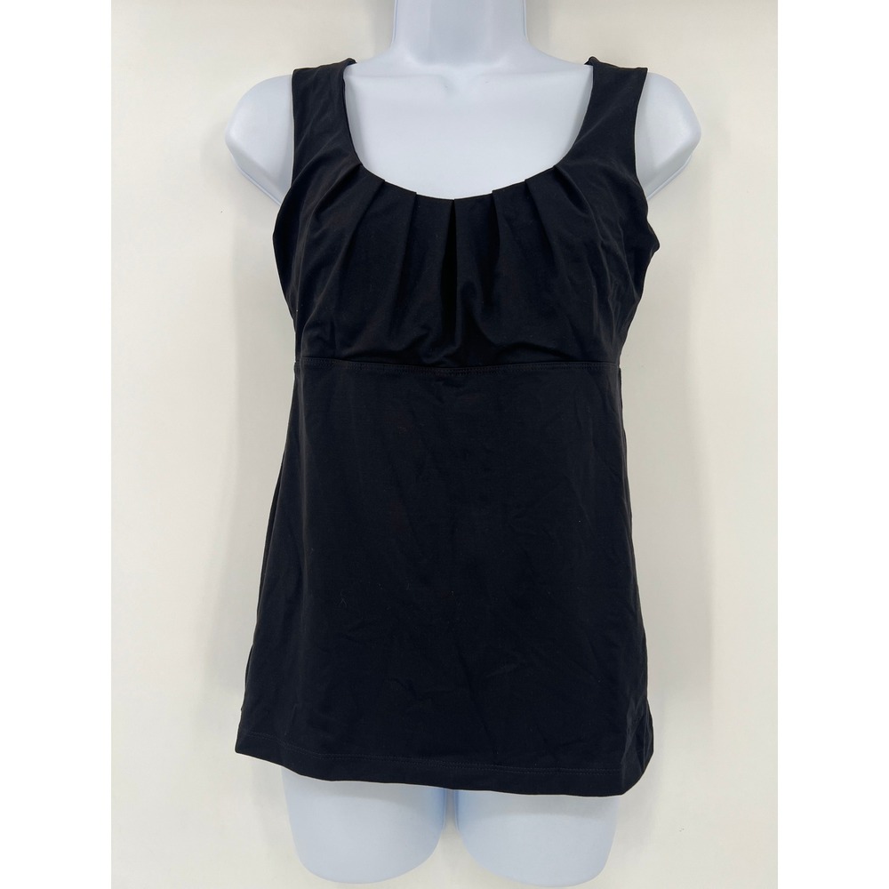 Patagonia Womens Black Pleated Scoop Neck Empire Waist Active Tank Top Small
